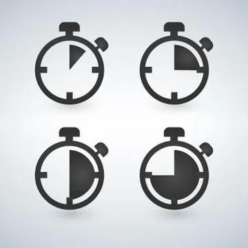 Stopwatch icons set, timer icon Stock Illustration