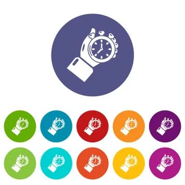 Stopwatch icons set vector color Stockillustratie