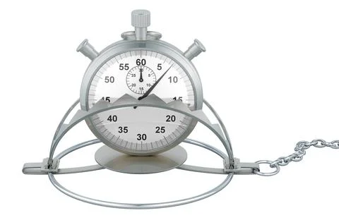 Stopwatch inside bear trap, 3D rendering イラスト素材