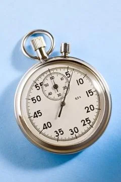 Stopwatch isolated on blue Foto stock