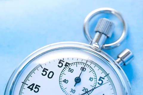 Stopwatch isolated on blue Foto stock