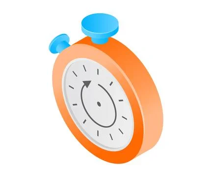 Stopwatch with isometric style arrow direction Stock Illustration