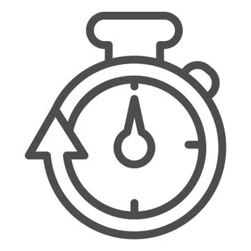 Stopwatch line and solid icon. Speedometer with arrow around timer symbol Stock Illustration