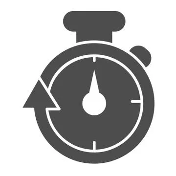Stopwatch line and solid icon. Speedometer with arrow around timer symbol Stock Illustration