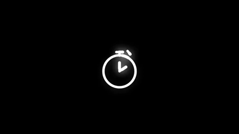 Stopwatch Line Icon Animation Loop Black Background Stock Footage 337927511
