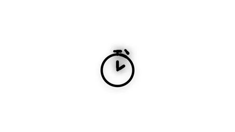 Stopwatch Line Icon Animation Loop White Background Stock Footage 337927527