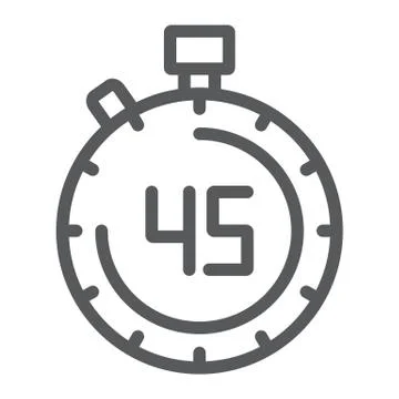 Stopwatch line icon, countdown and time, timer sign, vector graphics, a linear Illustrazione stock