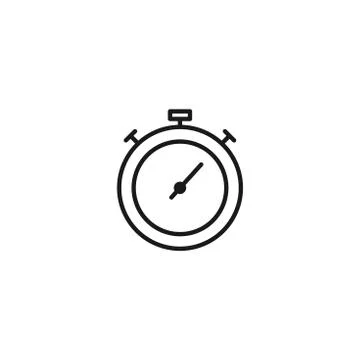 Stopwatch line icon with editable stroke. 스톡 일러스트