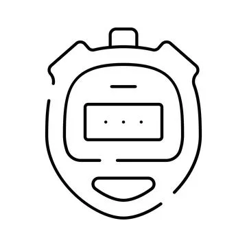Stopwatch line icon representing timing and measurement Stock Illustration