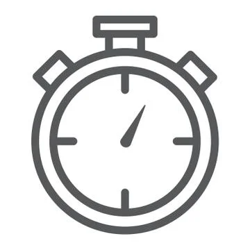 Stopwatch line icon, time and measure, timer sign, vector graphics, a linear Illustrazione stock