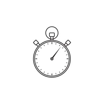 Stopwatch line icon, timer for apps, Illustrazione stock
