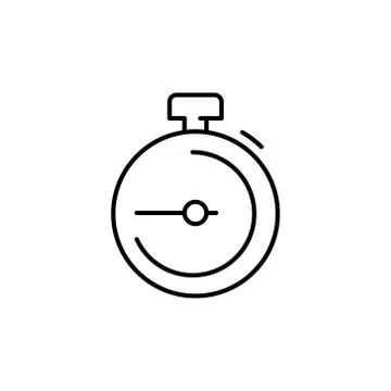 Stopwatch line icon on the white background Stock Illustration