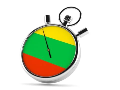 Stopwatch with lithuanian flag Stock Illustration