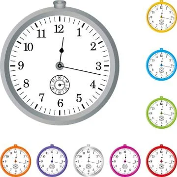 Stopwatch, logo, clock, collection Stock Illustration