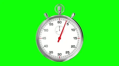 Stopwatch Loop Realtime (Green Screen) Stock Footage