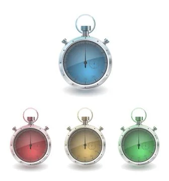 Stopwatch in many colors Stock Illustration