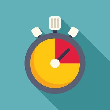 Stopwatch measuring time with long shadow design 스톡 일러스트