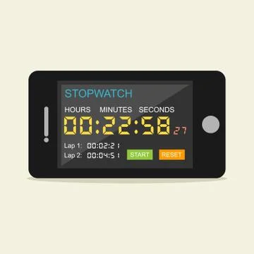 Stopwatch mobile application. Stock Illustration