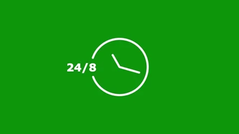 Stopwatch moving clock icon animation on green screen. Stock Footage 293140479
