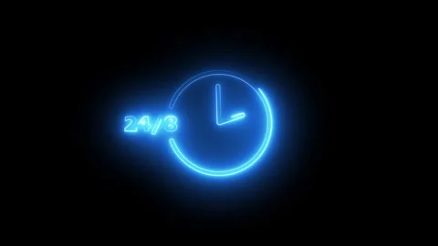 Stopwatch moving neon clock icon animation on green screen. Stock Footage 293140495