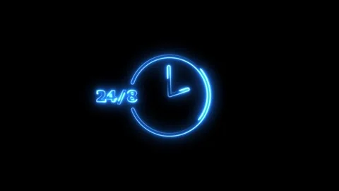 Stopwatch moving neon clock icon animation on green screen. Stock Footage 293140501