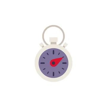 Stopwatch or stop watch timer icon, cartoon flat vector illustration isolated. Illustrazione stock