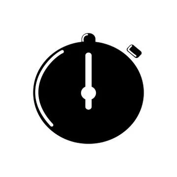 Stopwatch or stopwatch timer flat vector icon for apps and websites on transp Stock Illustration