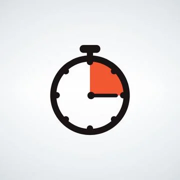 Stopwatch or timer icon, 15 seconds. Chronometer, deadline time interval sign 库存插图