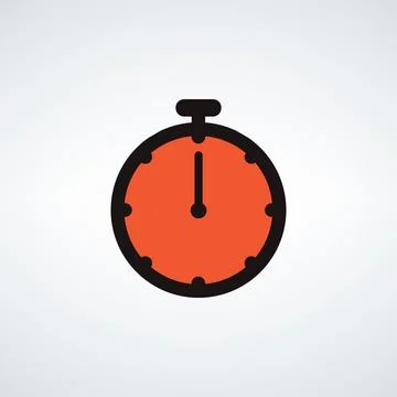 Stopwatch or timer icon, logo. Chronometer, deadline time interval sign. Time 库存插图