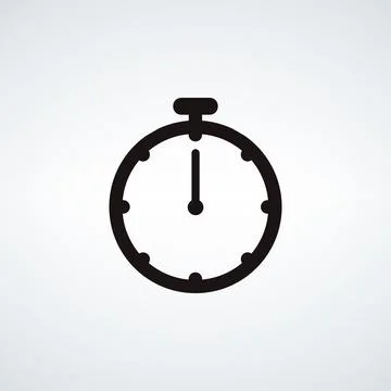Stopwatch or timer icon, logo. Chronometer, deadline time interval sign. Time Stock Illustration