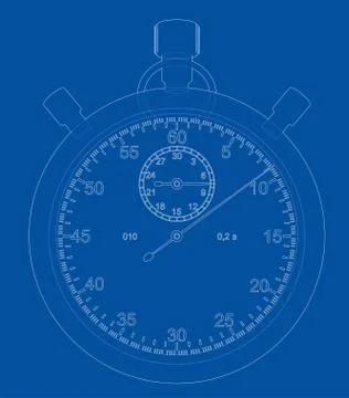 Stopwatch or timer sketch. Vector Stock Illustration