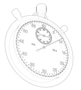 Stopwatch or timer sketch. Vector イラスト素材