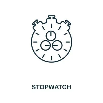 Stopwatch outline icon. Simple element illustration. Stopwatch icon in outline Stock Illustration