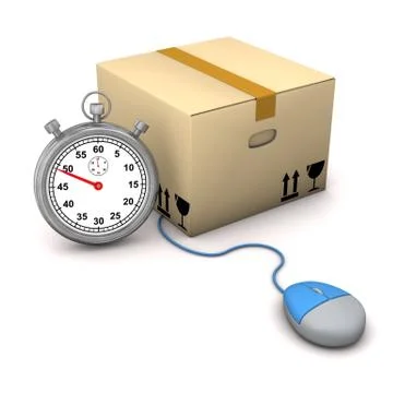 Stopwatch packing case mouse Stockillustratie