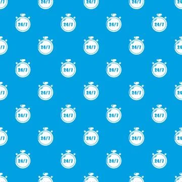 Stopwatch pattern seamless blue Illustrazione stock