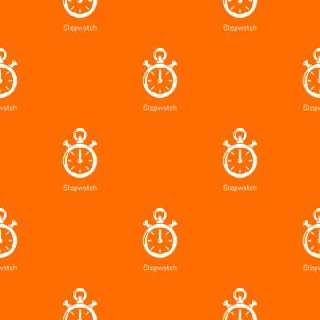 Stopwatch pattern vector orange Stock Illustration