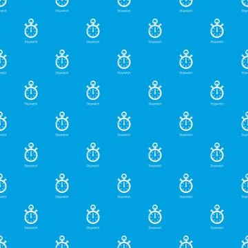 Stopwatch pattern vector seamless blue Stock Illustration