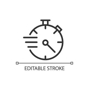 Stopwatch pixel perfect linear icon Illustrazione stock
