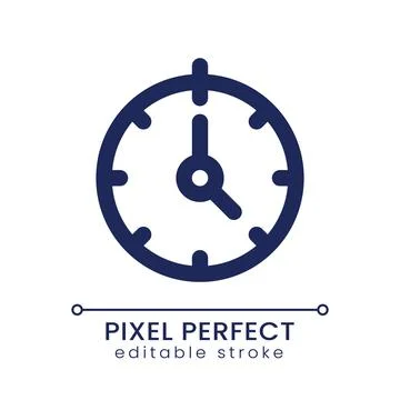 Stopwatch pixel perfect linear ui icon Stock Illustration