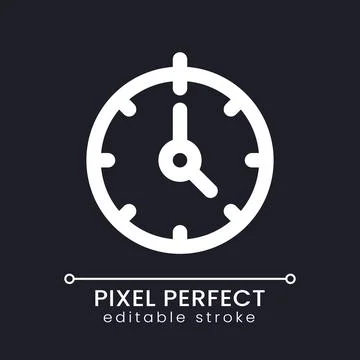 Stopwatch pixel perfect white linear ui icon for dark theme Stock-Illustration