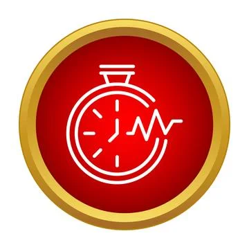Stopwatch with pulse line representing urgency and critical time Stock Illustration