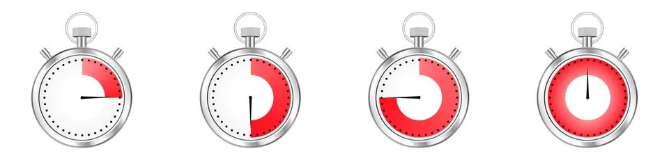 Stopwatch with red fill bar Stock Illustration