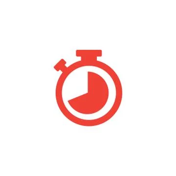 Stopwatch Red Icon On White Background. Red Flat Style Vector Illustration. Stock Illustration