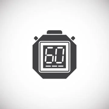 Stopwatch related icon on background for graphic and web design. Creative 스톡 일러스트