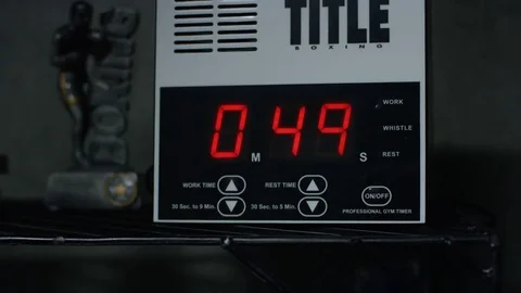 Stopwatch render. Sport watch timer. Sports time counter is on the table in the Stock Footage 77589519