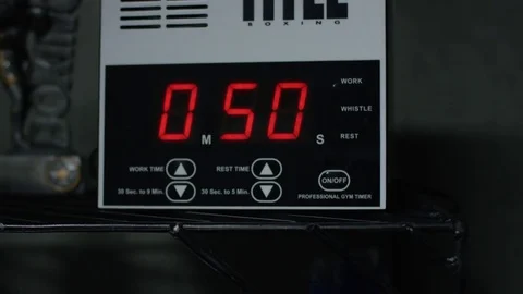 Stopwatch render. Sport watch timer. Sports time counter is on the table in the Stock Footage 77589688