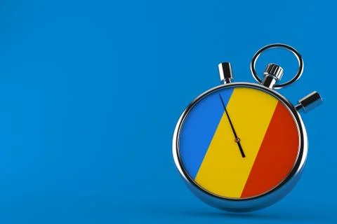Stopwatch with romanian flag Stock Illustration