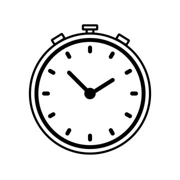 Stopwatch round clock icon, white transparent clock face arrow icon round ico Stock Illustration