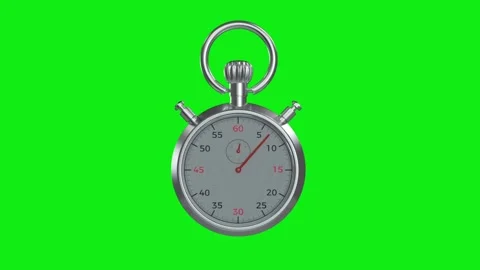 Stopwatch seamless one minute loop realtime one minute. Chroma key green Screen Stock Footage 238701205