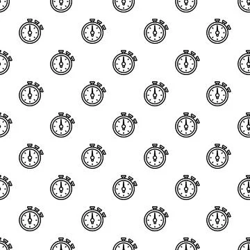 Stopwatch seamless pattern representing time management concept Stock Illustration